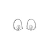 925 Silver Baroque Pearl Stud Earrings Women Party Jewelry
