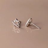 925 Silver Star Stud Earrings Women Line Jewelry