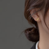 925 Silver Star Stud Earrings Women Line Jewelry