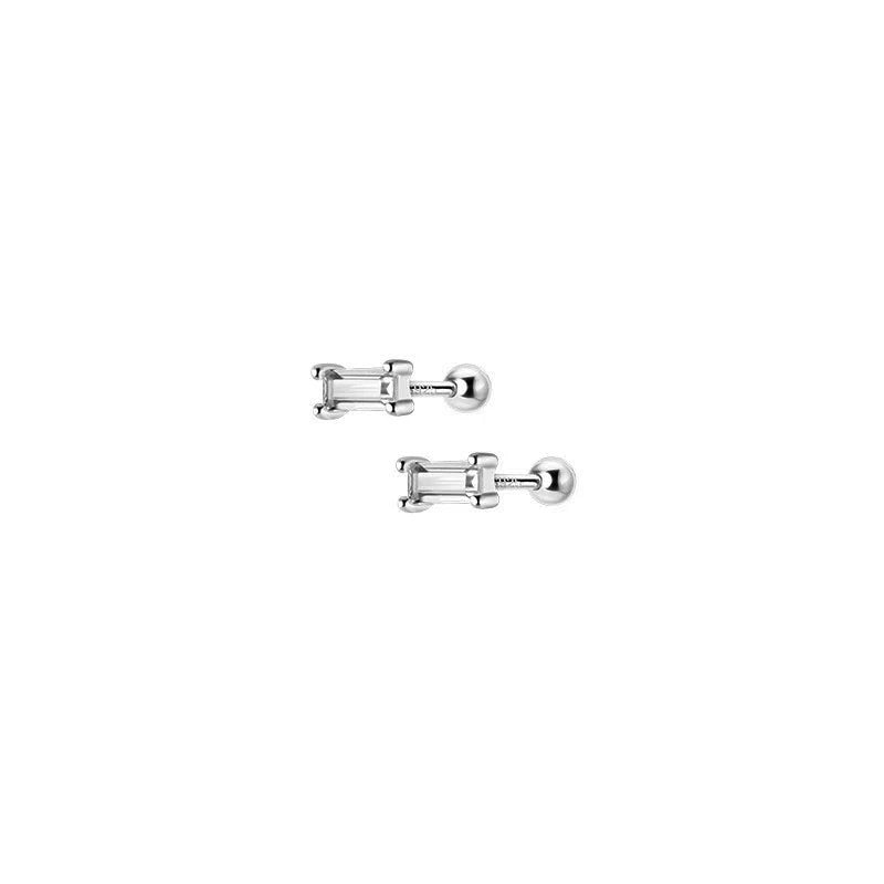 925 Silver Zircon Stud Earrings Party Gift