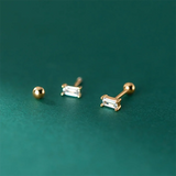 925 Silver Zircon Stud Earrings Party Gift