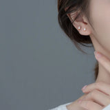 925 Silver Zircon Stud Earrings Party Gift