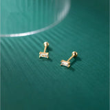 925 Silver Zircon Stud Earrings Party Gift