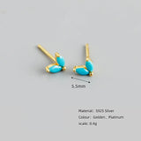 925 Silver Horse Eye Zircon Stud Earrings for Women
