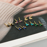 925 Silver Horse Eye Zircon Stud Earrings for Women