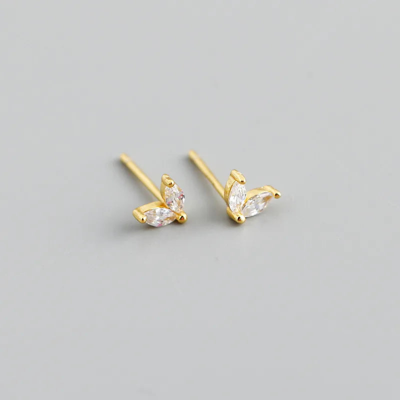 925 Silver Horse Eye Zircon Stud Earrings for Women