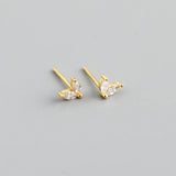 925 Silver Horse Eye Zircon Stud Earrings for Women