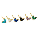 925 Silver Horse Eye Zircon Stud Earrings for Women