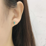 925 Silver Horse Eye Zircon Stud Earrings for Women