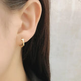 Sterling Silver Letter T Hugging Earrings Punk Rock Jewelry