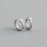 Sterling Silver Letter T Hugging Earrings Punk Rock Jewelry