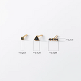925 Silver Zircon Geometric Mini Stud Earrings for Women