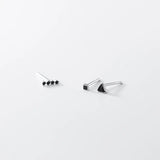 925 Silver Zircon Geometric Mini Stud Earrings for Women