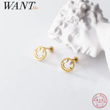 925 Silver Spiral Bead Stud Earrings for Women