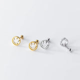 925 Silver Spiral Bead Stud Earrings for Women