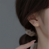 925 Silver Spiral Bead Stud Earrings for Women