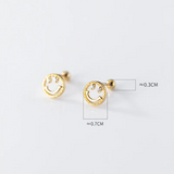925 Silver Spiral Bead Stud Earrings for Women