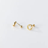 925 Silver Spiral Bead Stud Earrings for Women