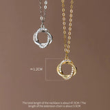 925 Silver Circle Pendant Necklace Zircon Charm Clavicle Jewelry