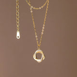 925 Silver Circle Pendant Necklace Zircon Charm Clavicle Jewelry