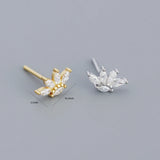 925 Silver Princess Crown Stud Earrings Wedding Jewelry