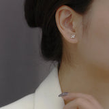 925 Silver Princess Crown Stud Earrings Wedding Jewelry