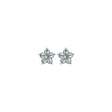 925 Silver Romantic Zircon Flower Stud Earrings Women Wedding Jewelry