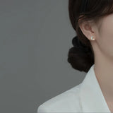 925 Silver Romantic Zircon Star Moon Stud Earrings