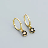 925 Silver Zircon Floral Drop Earrings for Women Wedding Jewelry