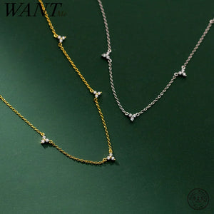 925 Silver Romantic Flower Charm Necklace Women Wedding Choker