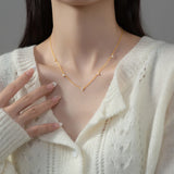 925 Silver Romantic Flower Charm Necklace Women Wedding Choker