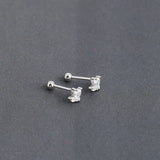 925 Silver Leaf Stud Earrings Crown Piercing Jewelry