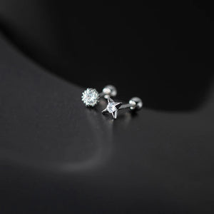 925 Silver Star Zircon Earrings for Women