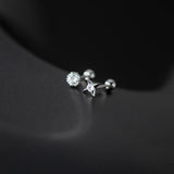 925 Silver Star Zircon Earrings for Women