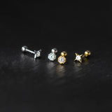 925 Silver Star Zircon Earrings for Women