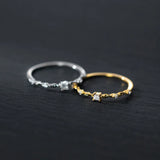 925 Silver Zircon Twist Finger Ring Wedding Women Jewelry Gift