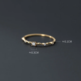 925 Silver Zircon Twist Finger Ring Wedding Women Jewelry Gift