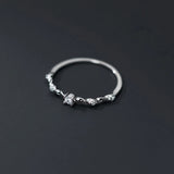 925 Silver Zircon Twist Finger Ring Wedding Women Jewelry Gift