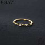 925 Silver Zircon Twist Finger Ring Wedding Women Jewelry Gift