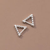 925 Silver Triangle Bead Hoop Earrings for Women