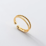 925 Sterling Silver Double Twist Wave Ring for Women