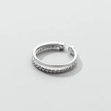 925 Sterling Silver Double Twist Wave Ring for Women