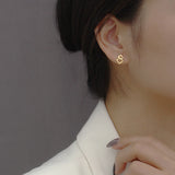 925 Silver Geometric Stud Earrings Women