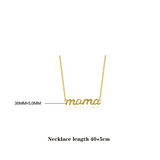 925 Silver Glossy Mama Mother's Choker Necklace Classic Party Jewelry
