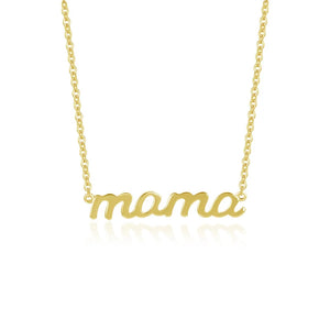 925 Silver Glossy Mama Mother's Choker Necklace Classic Party Jewelry