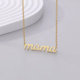 925 Silver Glossy Mama Mother's Choker Necklace Classic Party Jewelry