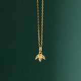 925 Silver Leaf Clavicle Necklace Women Charm Party Jewelry