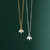 925 Silver Leaf Clavicle Necklace Women Charm Party Jewelry
