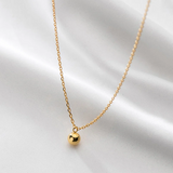 925 Silver Round Bead Chain Pendant Necklace 18k Plated Jewelry