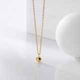 925 Silver Round Bead Chain Pendant Necklace 18k Plated Jewelry